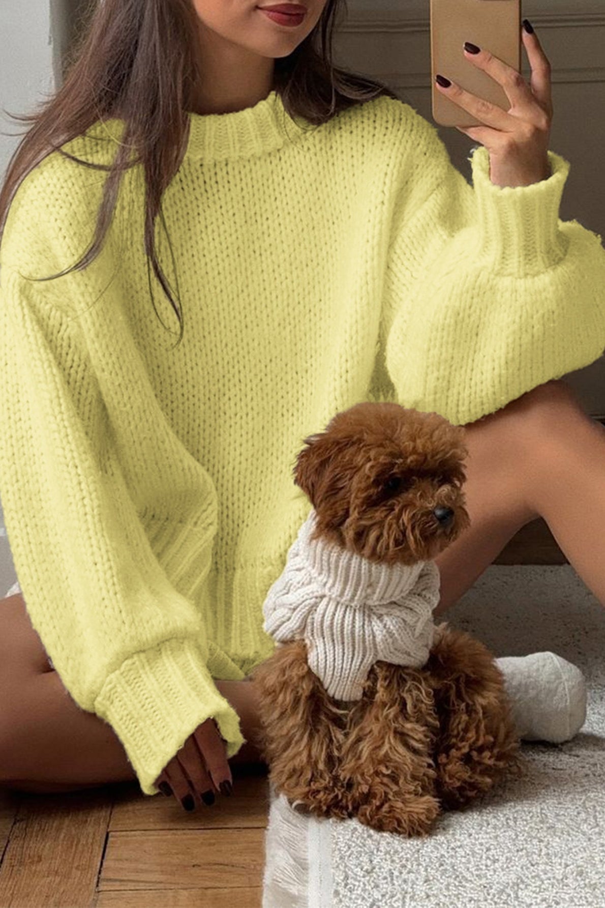 Jersey Amanda crema cuello redondo para capas