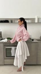 Daniela Cárdigan Oversized de Punto Canalé con Cremallera