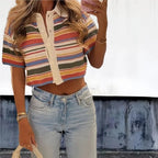 Conjunto Jasmin de suéter corto crochet y shorts