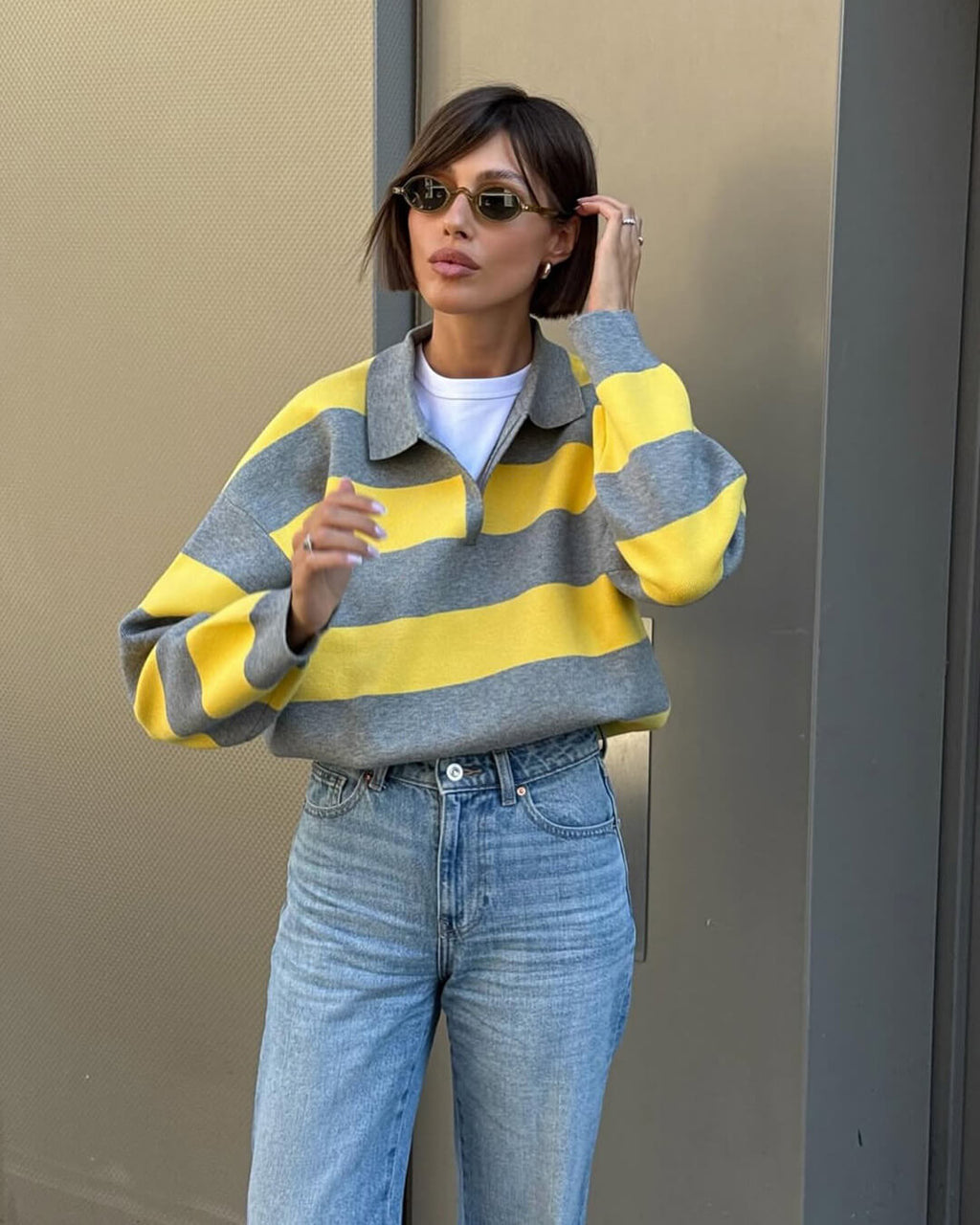 HARRIET | Jersey de punto a rayas con cuello en V