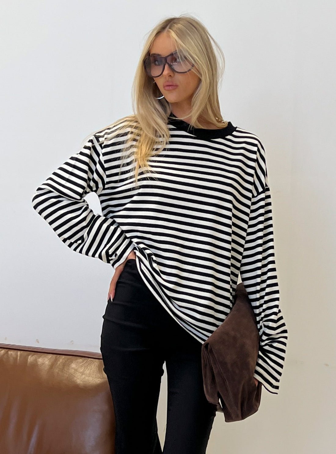 Vivien suéter oversize de punto a rayas