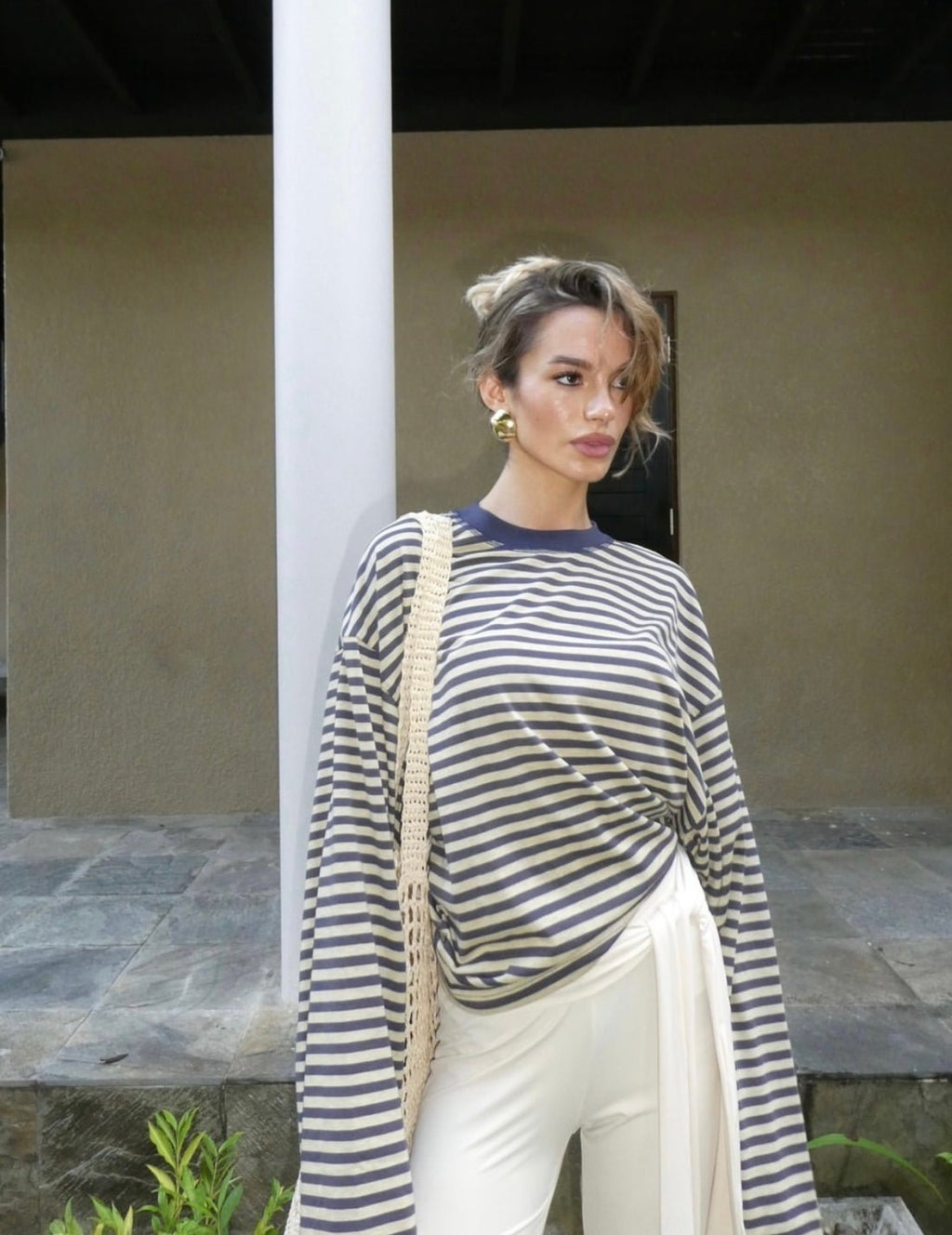 Vivien suéter oversize de punto a rayas