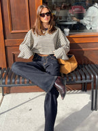 Vivien suéter oversize de punto a rayas