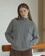GIULIA | Jersey con cremallera y cuello funnel