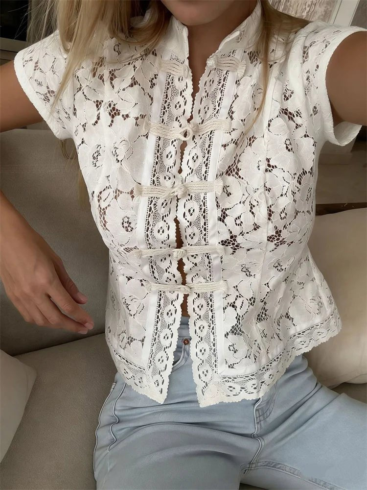 VALENTINA | Cárdigan de encaje patchwork