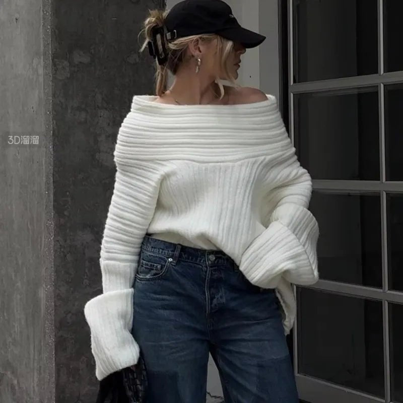 Aelwen jersey off-shoulder