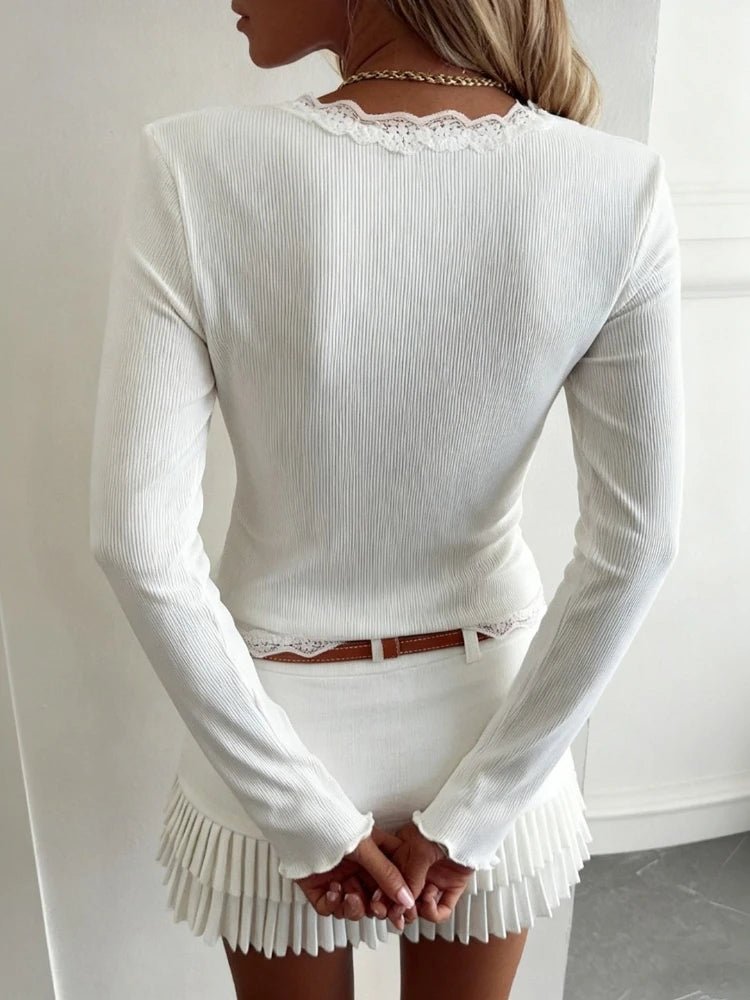 MATILDA | Cárdigan corto de punto con encaje