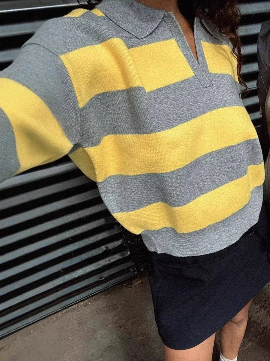 HARRIET | Jersey de punto a rayas con cuello en V