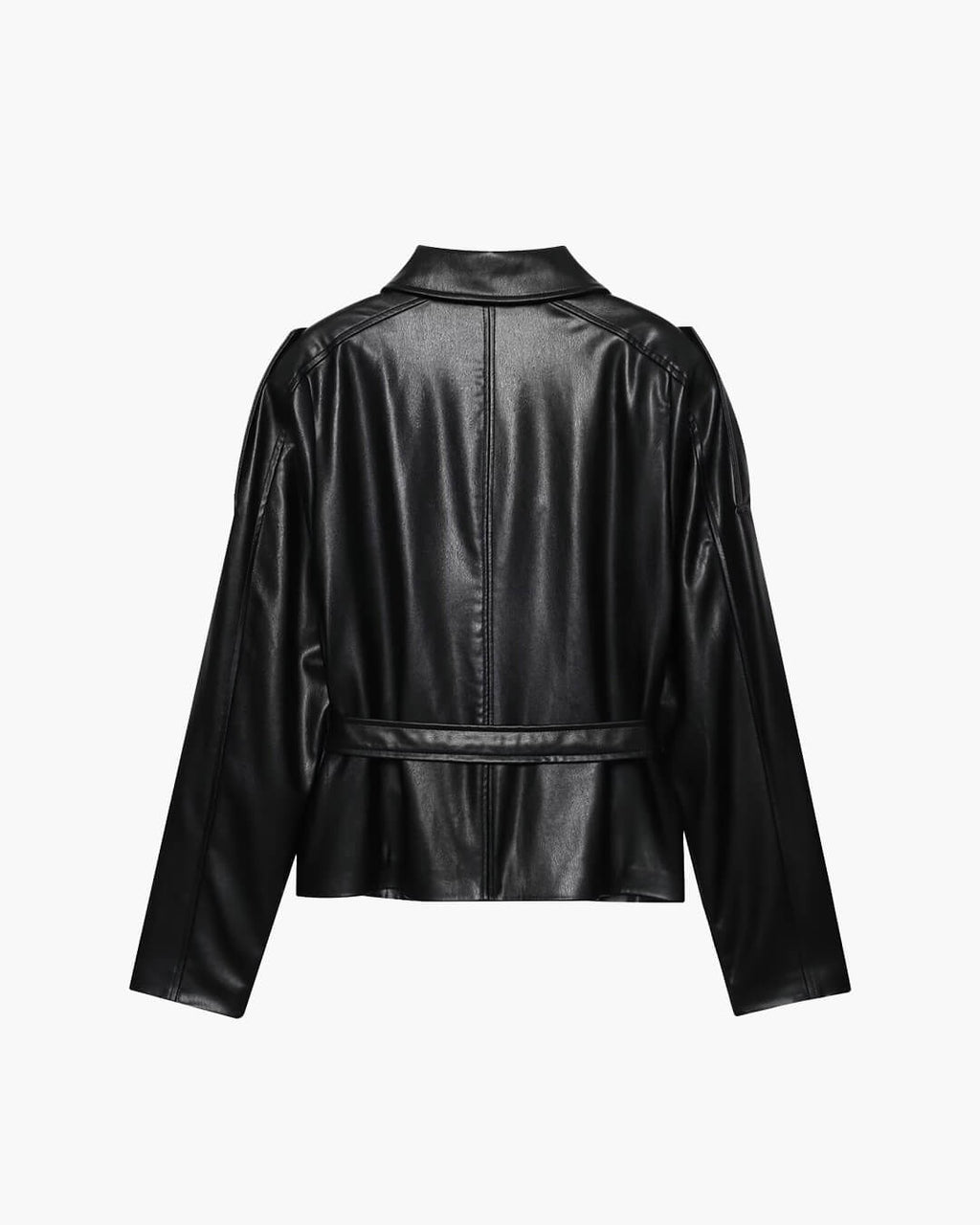 Chaqueta Tabitha de polipiel con cinturón