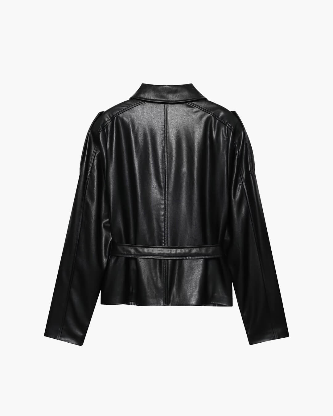 Chaqueta Tabitha de polipiel con cinturón