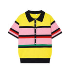 Top polo de punto Claudia Colorblock