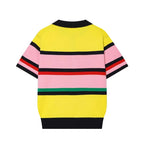 Top polo de punto Claudia Colorblock