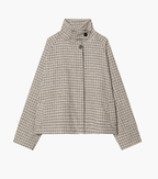 Chaqueta corta Amelia con cuello alto y pata de gallo