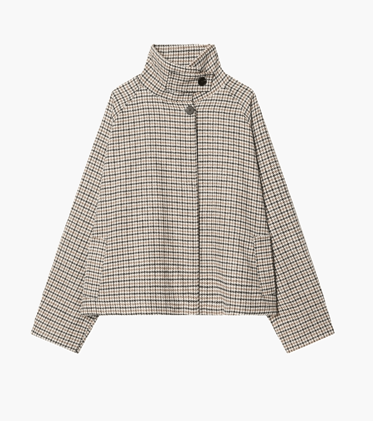 Chaqueta corta Amelia con cuello alto y pata de gallo