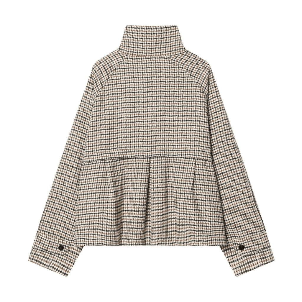 Chaqueta corta Amelia con cuello alto y pata de gallo