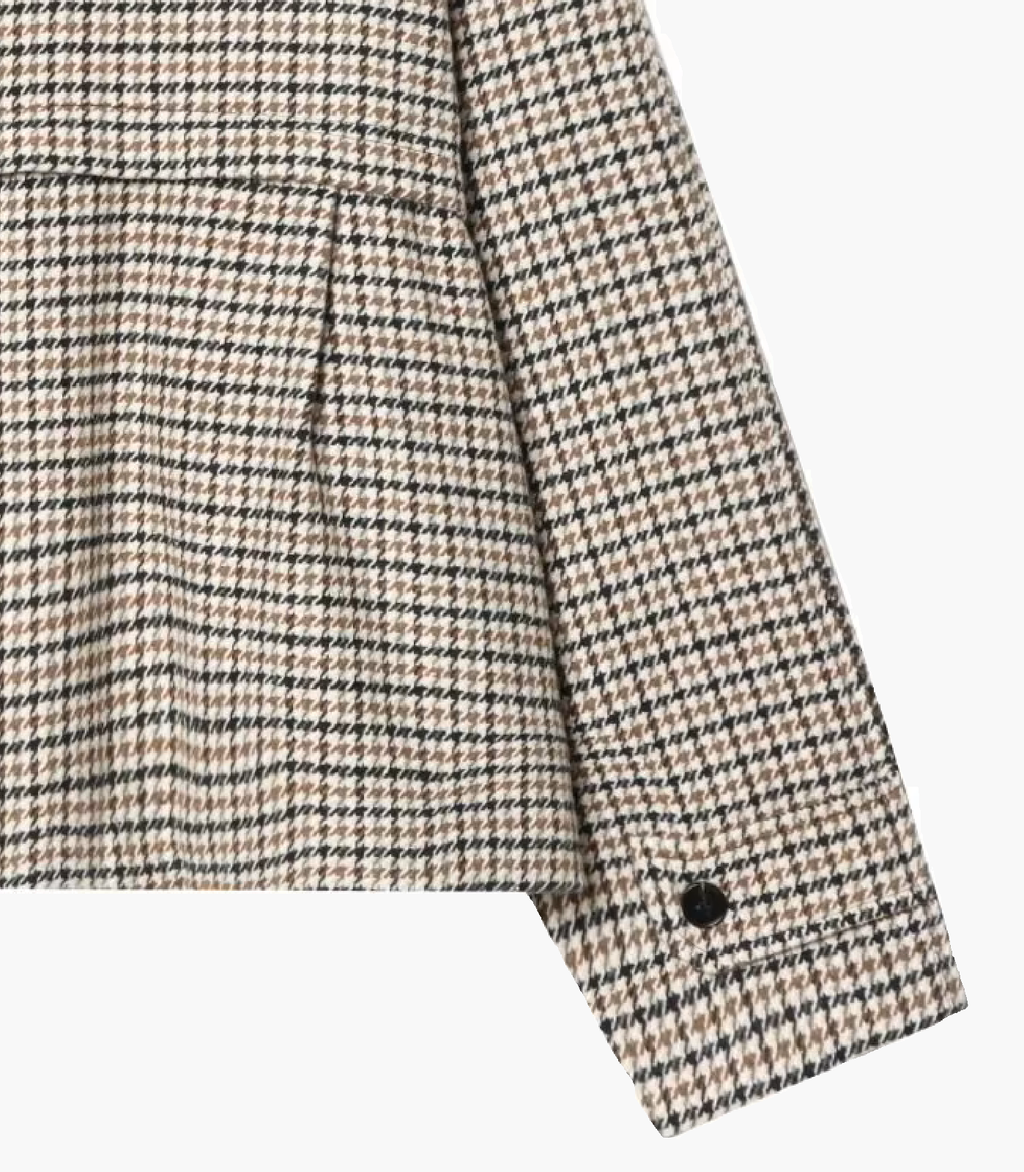 Chaqueta corta Amelia con cuello alto y pata de gallo