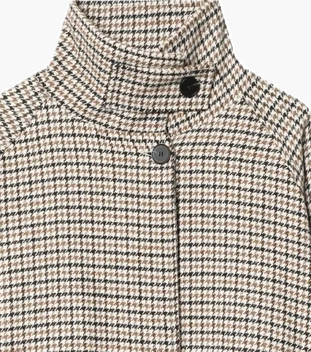Chaqueta corta Amelia con cuello alto y pata de gallo