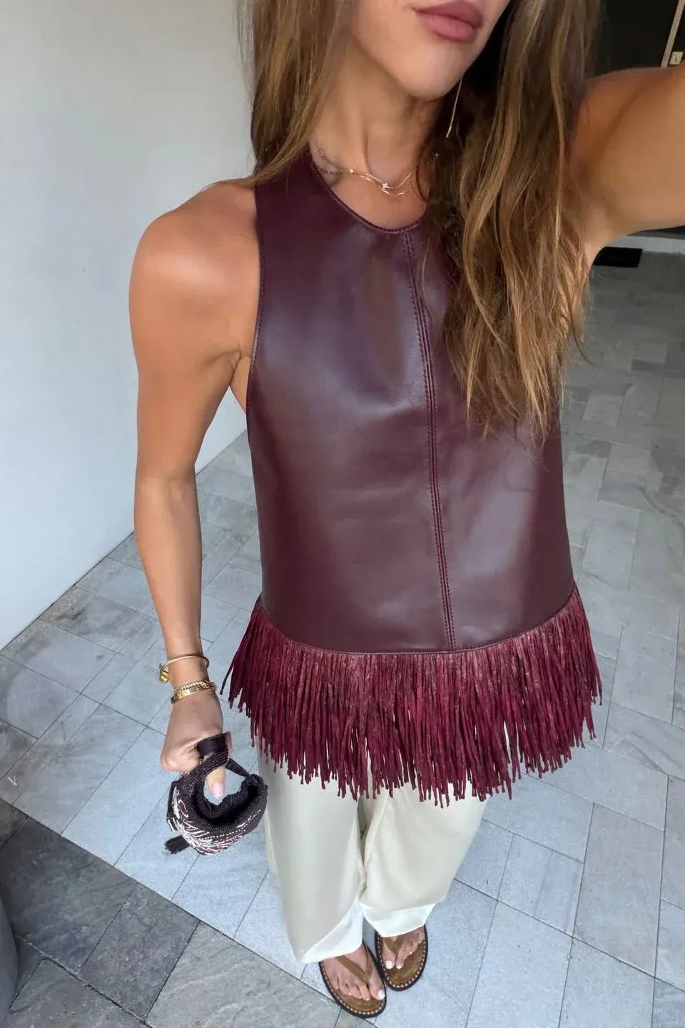 Aspen Top Bordado con Perlas