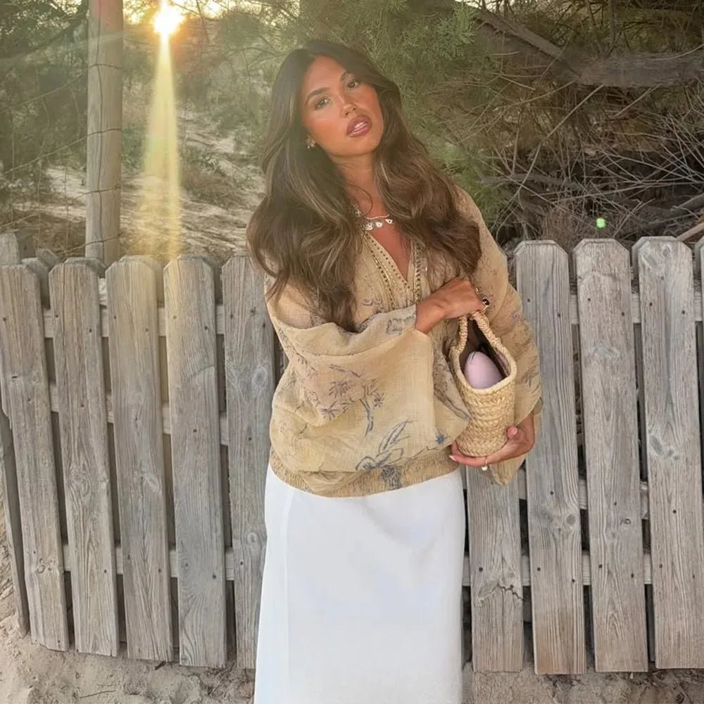 Beatrice blusa tie dye con escote en V