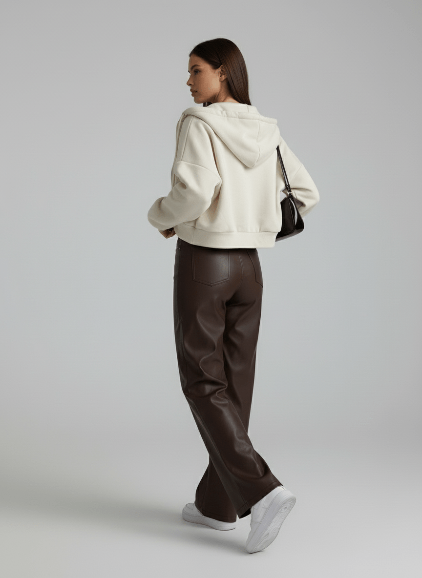 Pantalones clásicos Cassy de cuero vegano