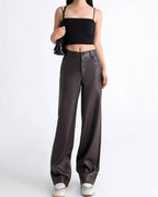 Pantalones de talle alto Giselle de piel vegana
