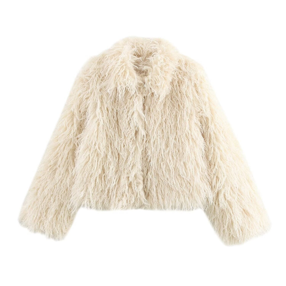 Chaqueta mullida de piel sintética