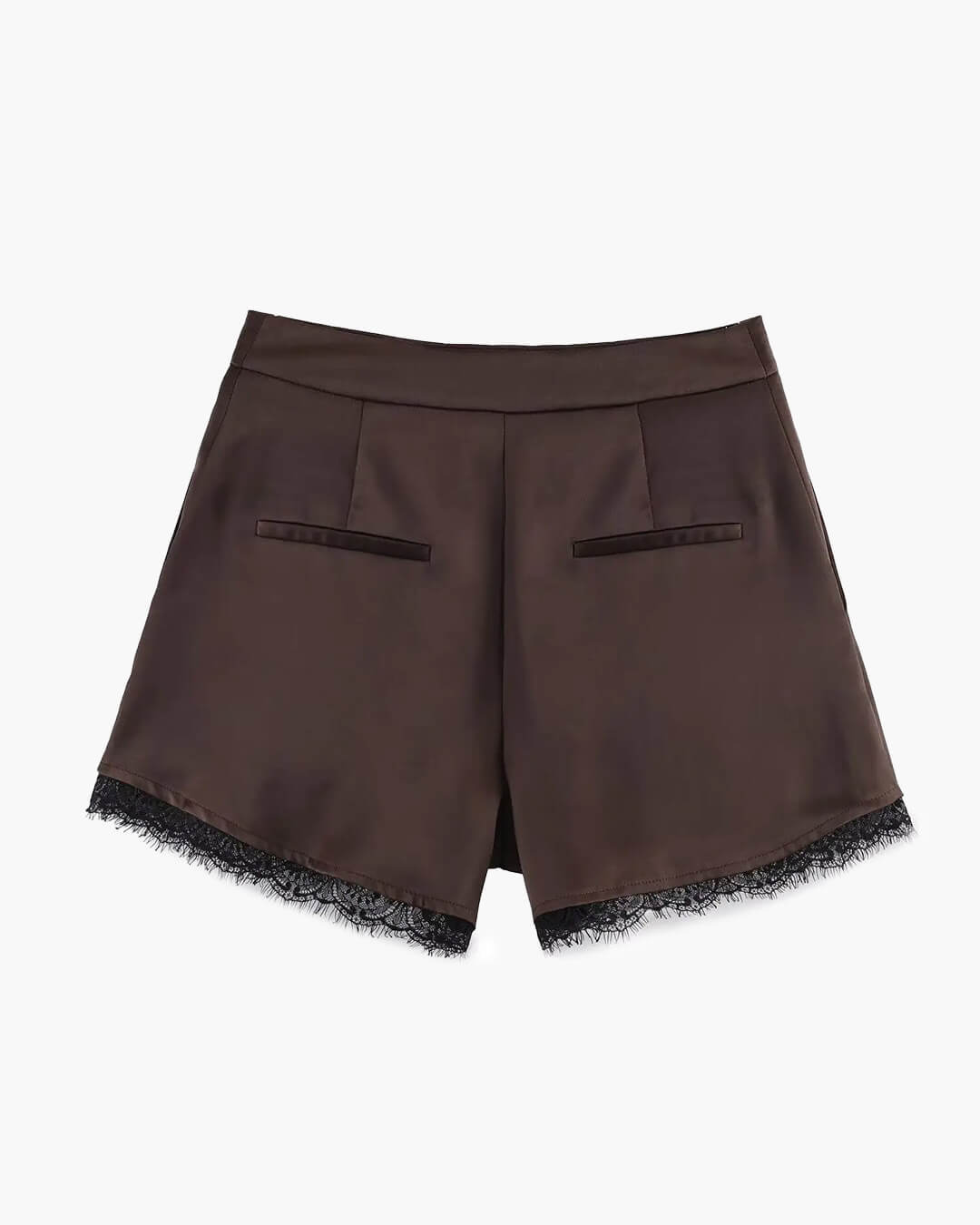 Shorts mini Xylia de satén con encaje