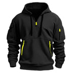 Sudadera con capucha para hombre con media cremallera – Comodidad y estilo moderno