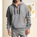 Sudadera con capucha para hombre con media cremallera – Comodidad y estilo moderno