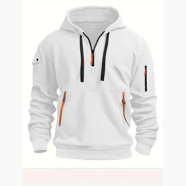 Sudadera con capucha para hombre con media cremallera – Comodidad y estilo moderno