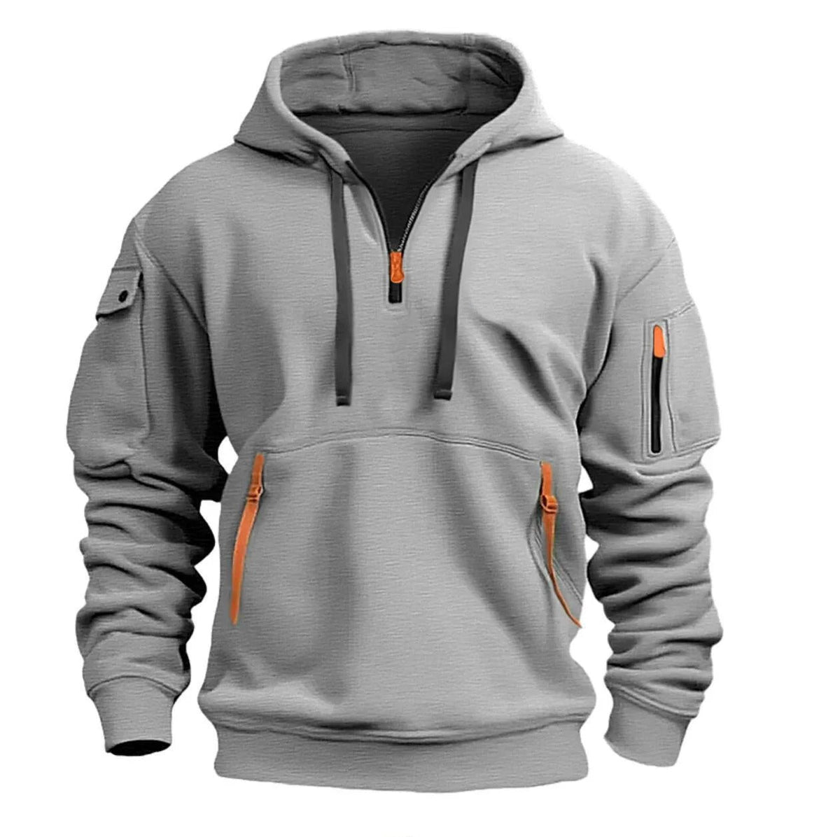 Sudadera con capucha para hombre con media cremallera – Comodidad y estilo moderno