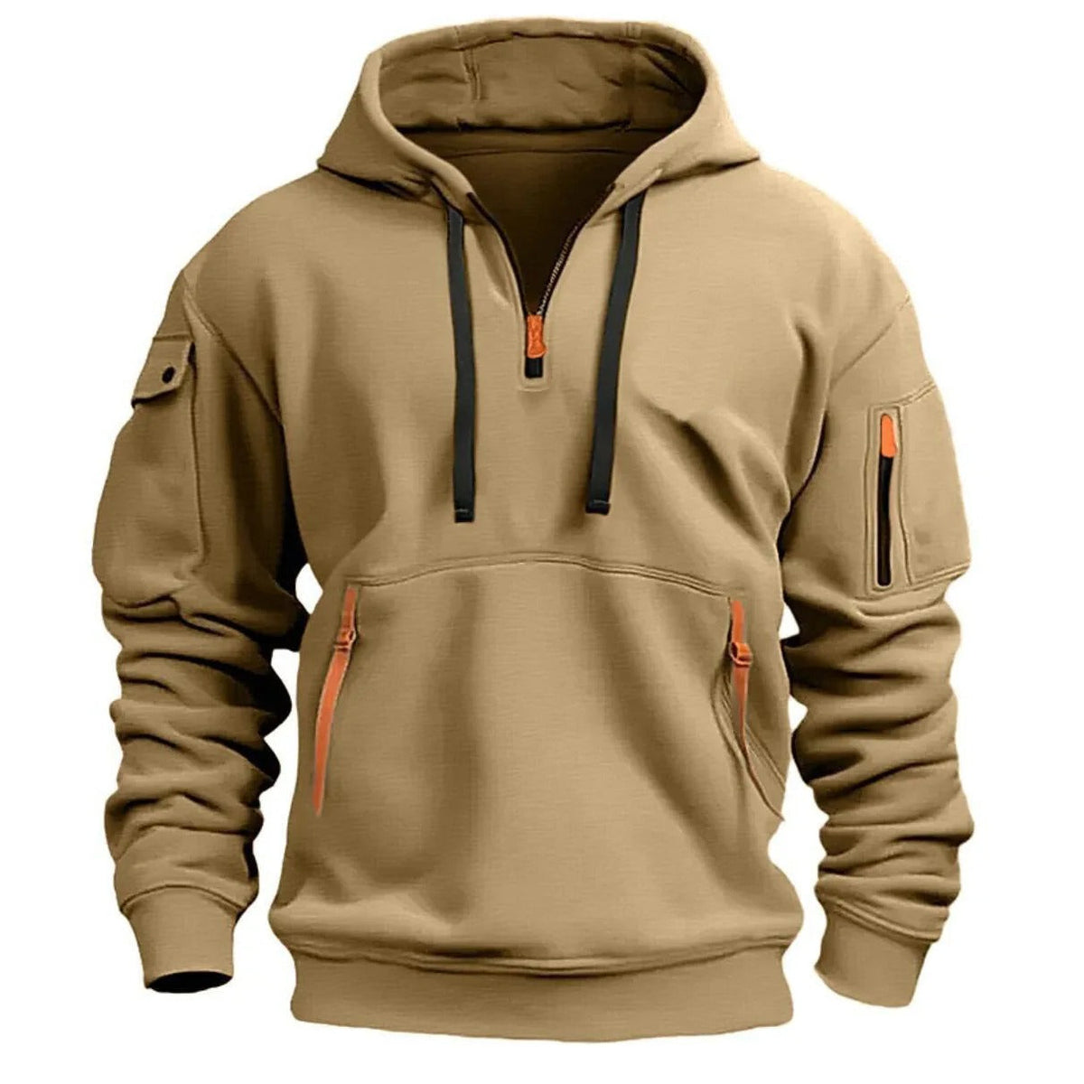 Sudadera con capucha para hombre con media cremallera – Comodidad y estilo moderno