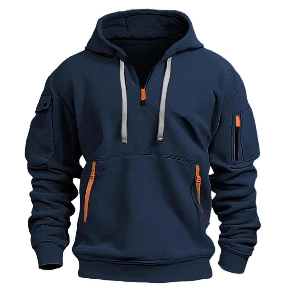 Sudadera con capucha para hombre con media cremallera – Comodidad y estilo moderno