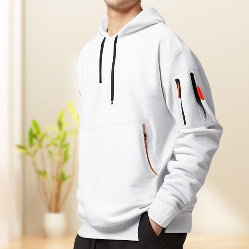 Sudadera con capucha para hombre con media cremallera – Comodidad y estilo moderno