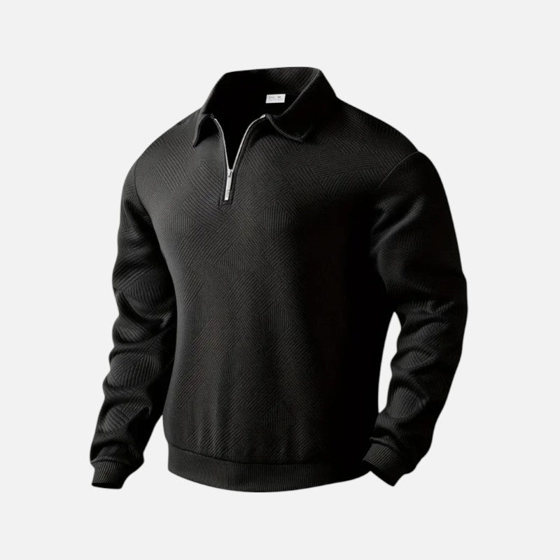 Sudadera a rayas con cuello con cremallera para hombre - Confort y estilo