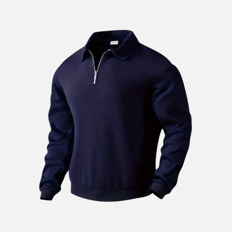 Sudadera a rayas con cuello con cremallera para hombre - Confort y estilo