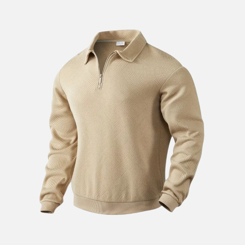 Sudadera a rayas con cuello con cremallera para hombre - Confort y estilo