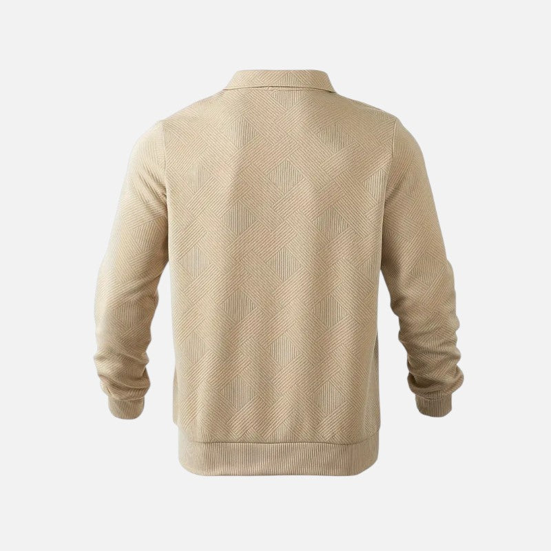 Sudadera a rayas con cuello con cremallera para hombre - Confort y estilo