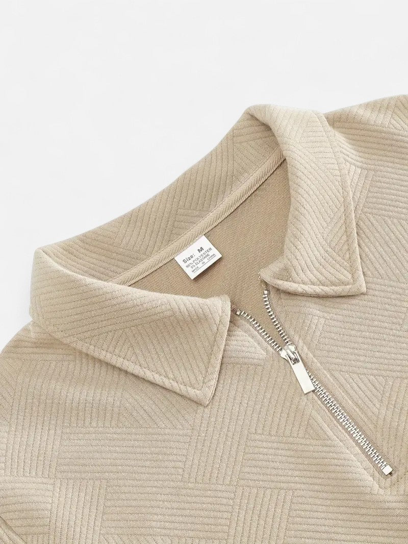 Sudadera a rayas con cuello con cremallera para hombre - Confort y estilo