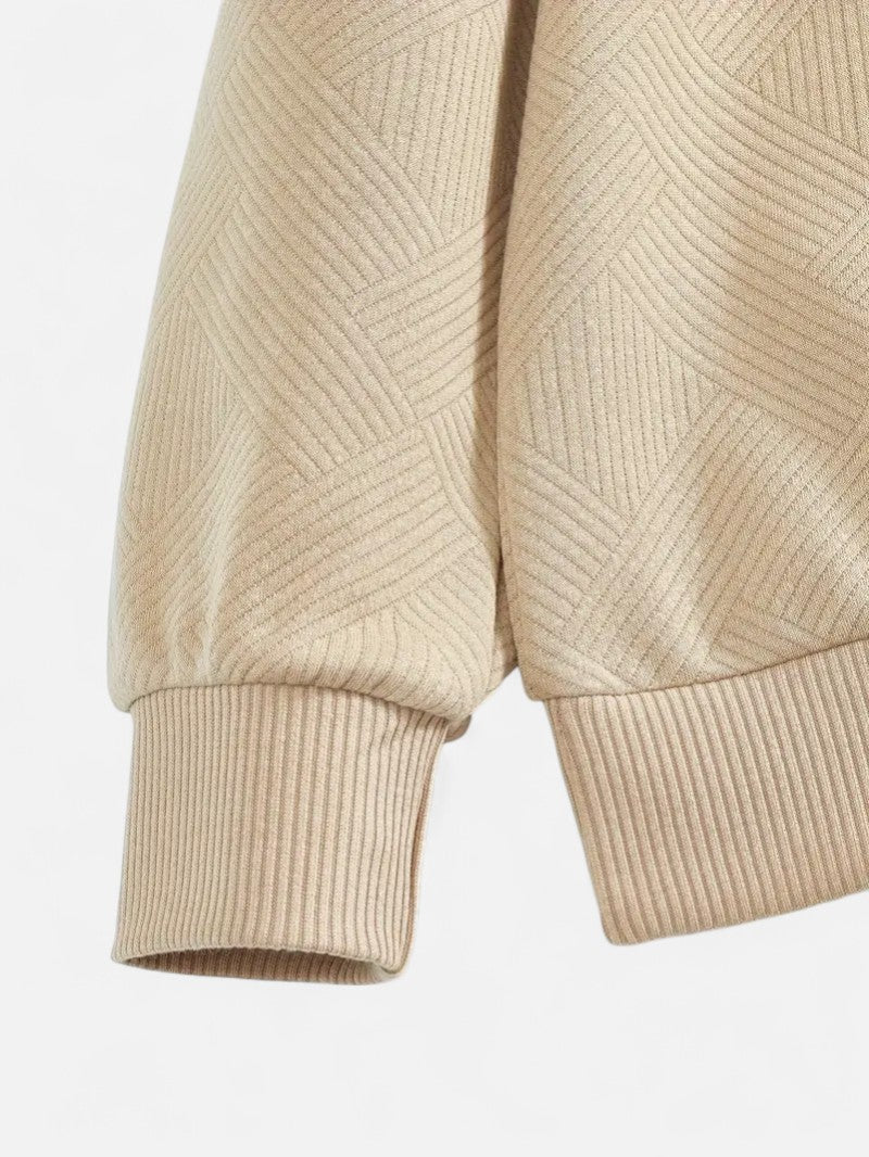 Sudadera a rayas con cuello con cremallera para hombre - Confort y estilo