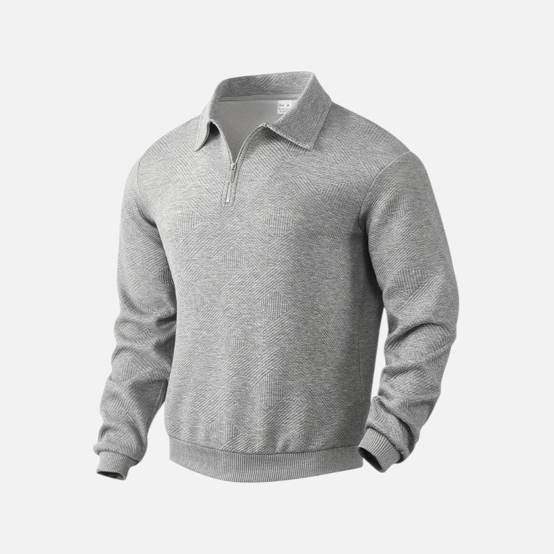 Sudadera a rayas con cuello con cremallera para hombre - Confort y estilo