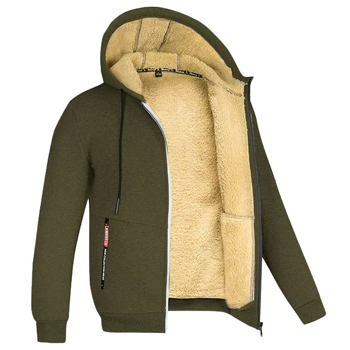 Sudadera con Capucha con Cremallera de Forro Polar para el Invierno