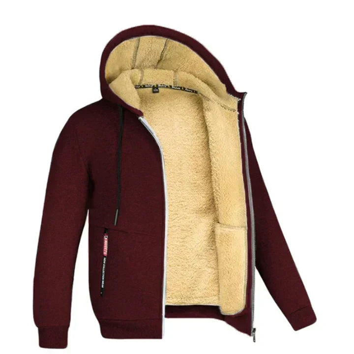 Sudadera con Capucha con Cremallera de Forro Polar para el Invierno