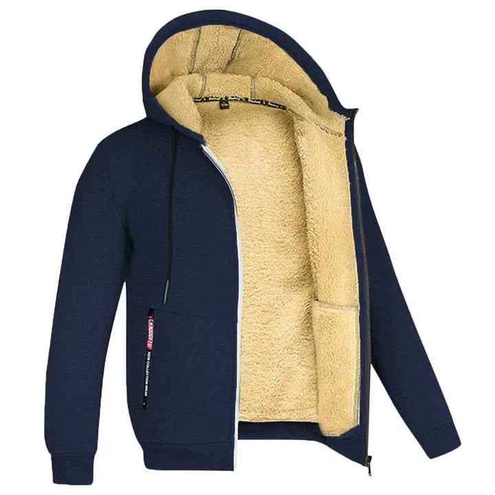 Sudadera con Capucha con Cremallera de Forro Polar para el Invierno