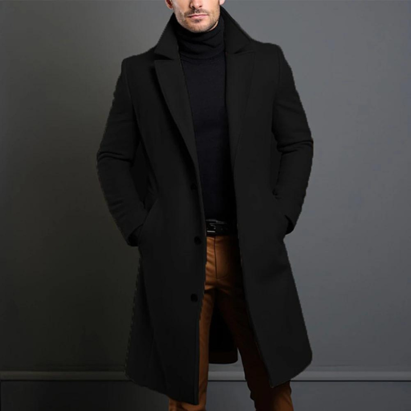 Trench-coat largo para hombres - Elegante y versátil - Comodidad garantizada