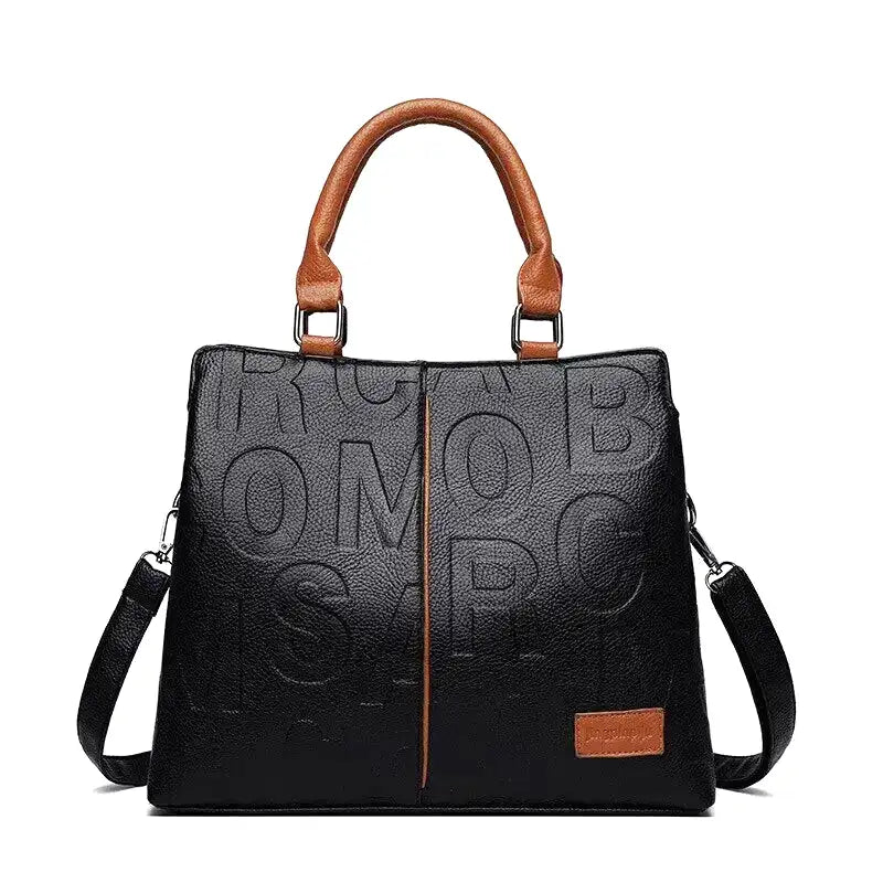 URANIE - Bolso Grande de Cuero Suave Resistente con Asa y Bandolera