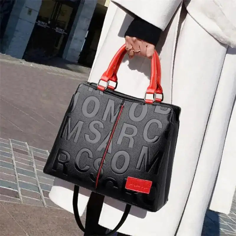 URANIE - Bolso Grande de Cuero Suave Resistente con Asa y Bandolera