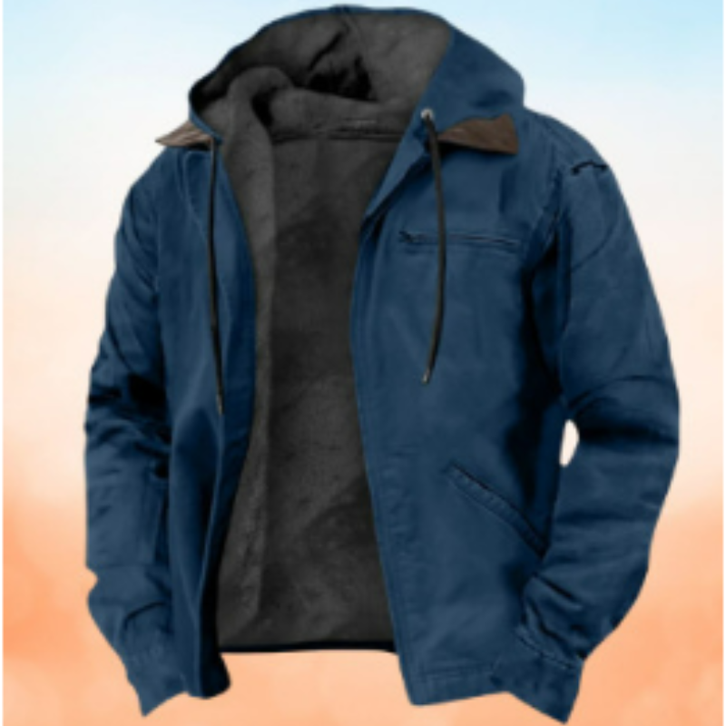 Chaqueta con capucha para hombre - Comodidad urbana y calor