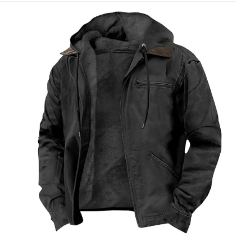 Chaqueta con capucha para hombre - Comodidad urbana y calor