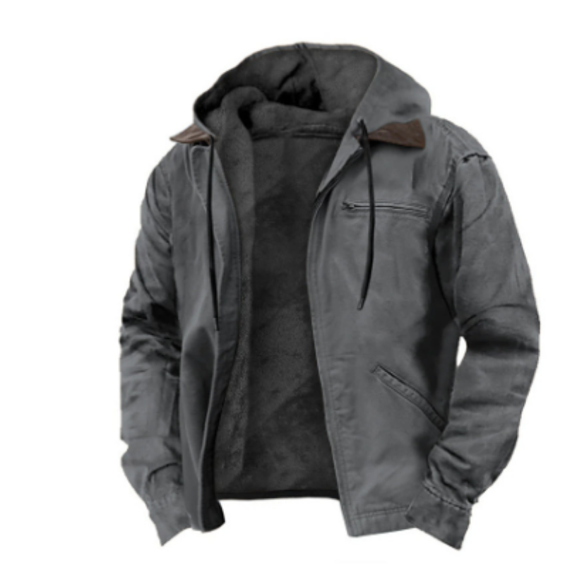 Chaqueta con capucha para hombre - Comodidad urbana y calor